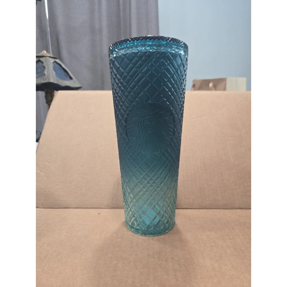 Starbucks Teal Studded Tumbler Cup 24 oz Venti Cold Cup With Lid No Straw